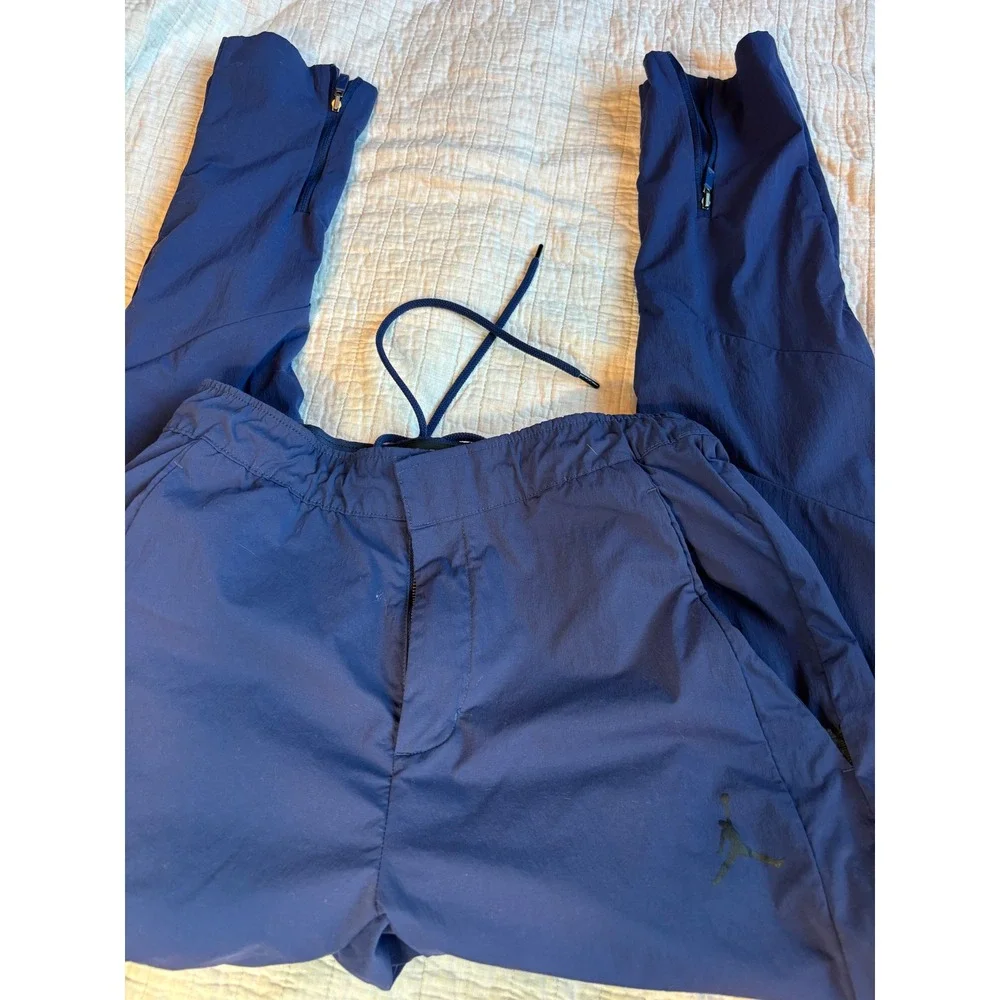 Jordan 23 Engineered Track Pants Navy Blue Nylon Tapered Zipper Cuffs Mens Small